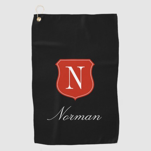 Personalisiertes Goldhandtuchgeschenk mit edlem Lo Golfhandtuch (Vorderseite)