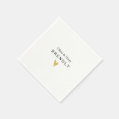 Personalisiertes Goldherz Hochzeitspapier Napkins Serviette (Ecke)