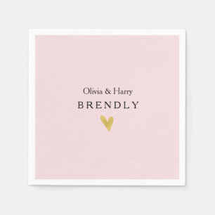 Personalisiertes Goldherz Hochzeitspapier Napkins Serviette