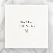 Personalisiertes Goldherz Hochzeitspapier Napkins Serviette