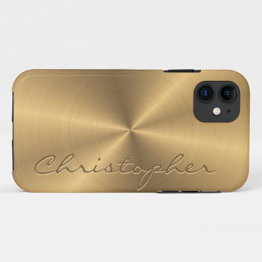 Personalisiertes Goldmetallische Case-Mate iPhone Hülle (Rückseite (Horizontal))
