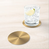 Personalisiertes Goldmetallische Runder Pappuntersetzer (Vor Ort)