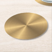 Personalisiertes Goldmetallische Runder Pappuntersetzer (Angewinkelt)