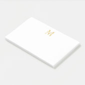 Personalisiertes Goldmonogramm und Name Post-it Klebezettel (angewinkelt)