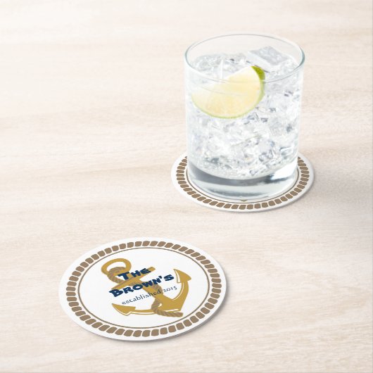 Personalisiertes GoldseeUntersetzer Runder Pappuntersetzer (Vor Ort)