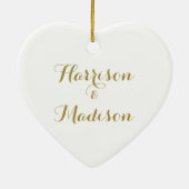 Personalisiertes Goldskript - Eheschließung Keramik Ornament (Hinten)