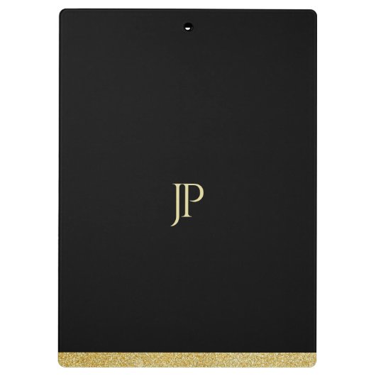 Personalisiertes Goldtext-Name-Monogramm modern Klemmbrett (Rückseite)