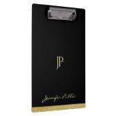 Personalisiertes Goldtext-Name-Monogramm modern Klemmbrett (Rechts)