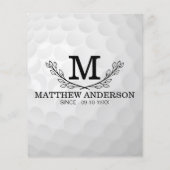 Personalisiertes Golf Ball Muster Name Monogramm A (Rückseite)