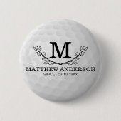 Personalisiertes Golf Ball Muster Name Monogramm A Button (Vorderseite)