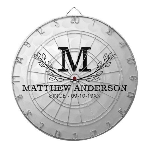 Personalisiertes Golf Ball Muster Name Monogramm A Dartscheibe (vorne)