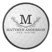 Personalisiertes Golf Ball Muster Name Monogramm A Eishockey Puck (Vorderseite)