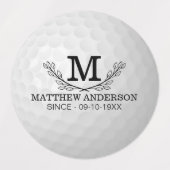 Personalisiertes Golf Ball Muster Name Monogramm A Etiketten (Design 1)