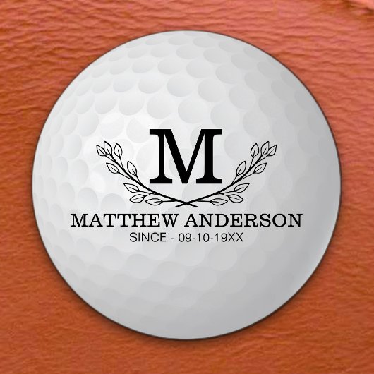 Personalisiertes Golf Ball Muster Name Monogramm A Etiketten