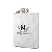 Personalisiertes Golf Ball Muster Name Monogramm A Flachmann (Links)