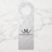Personalisiertes Golf Ball Muster Name Monogramm A Flaschenanhänger (Rückseite)