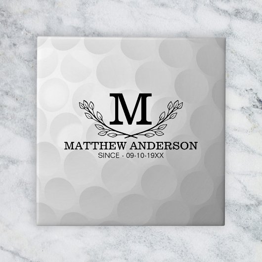 Personalisiertes Golf Ball Muster Name Monogramm A Fliese