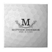 Personalisiertes Golf Ball Muster Name Monogramm A Fliese (Vorderseite)