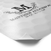 Personalisiertes Golf Ball Muster Name Monogramm A Fotodruck (Ecke)