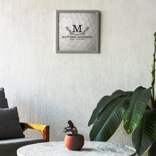 Personalisiertes Golf Ball Muster Name Monogramm A Fotodruck