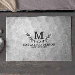 Personalisiertes Golf Ball Muster Name Monogramm A Fußmatte