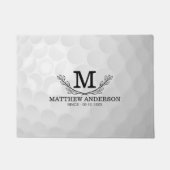 Personalisiertes Golf Ball Muster Name Monogramm A Fußmatte (Vorderseite)
