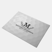 Personalisiertes Golf Ball Muster Name Monogramm A Fußmatte (Schrägansicht)