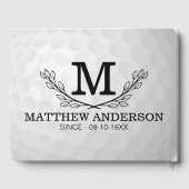 Personalisiertes Golf Ball Muster Name Monogramm A Gästebuch (Rückseite)