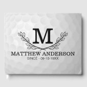 Personalisiertes Golf Ball Muster Name Monogramm A Gästebuch (Vorderseite)