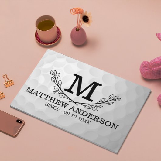 Personalisiertes Golf Ball Muster Name Monogramm A Gästebuch