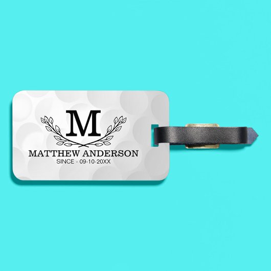 Personalisiertes Golf Ball Muster Name Monogramm A Gepäckanhänger