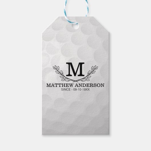 Personalisiertes Golf Ball Muster Name Monogramm A Geschenkanhänger (Vorderseite)