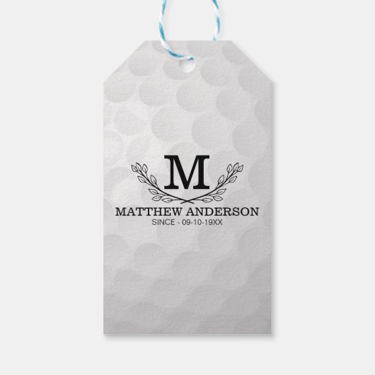 Personalisiertes Golf Ball Muster Name Monogramm A Geschenkanhänger (Rückseite)