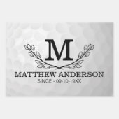 Personalisiertes Golf Ball Muster Name Monogramm A Geschenkpapier Set (Vorderseite)