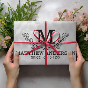 Personalisiertes Golf Ball Muster Name Monogramm A Geschenkpapier Set