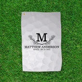 Personalisiertes Golf Ball Muster Name Monogramm A Golfhandtuch