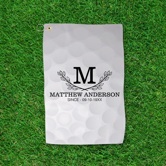 Personalisiertes Golf Ball Muster Name Monogramm A Golfhandtuch