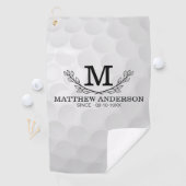 Personalisiertes Golf Ball Muster Name Monogramm A Golfhandtuch (Insitu)