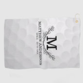 Personalisiertes Golf Ball Muster Name Monogramm A Golfhandtuch (Horizontal)