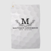 Personalisiertes Golf Ball Muster Name Monogramm A Golfhandtuch (Vorderseite)