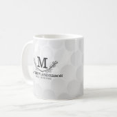 Personalisiertes Golf Ball Muster Name Monogramm A Kaffeetasse (Vorderseite Links)