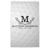 Personalisiertes Golf Ball Muster Name Monogramm A Kalender (Titelbild)