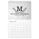 Personalisiertes Golf Ball Muster Name Monogramm A Kalender (Feb 2027)