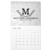 Personalisiertes Golf Ball Muster Name Monogramm A Kalender (Jan 2027)