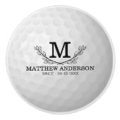 Personalisiertes Golf Ball Muster Name Monogramm A Keramikknauf (Vorderseite)