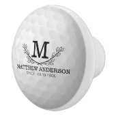 Personalisiertes Golf Ball Muster Name Monogramm A Keramikknauf (Rechts)