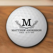 Personalisiertes Golf Ball Muster Name Monogramm A Keramikknauf