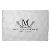 Personalisiertes Golf Ball Muster Name Monogramm A Kissenbezug (Rückseite)
