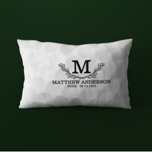 Personalisiertes Golf Ball Muster Name Monogramm A Kissenbezug