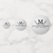 Personalisiertes Golf Ball Muster Name Monogramm A Konfetti (Rückseiten)